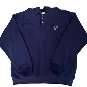 Cuffys Cape Cod MA Navy Sz XL Cotton Sweater Pullover Hoodie Golf Vacation Dad